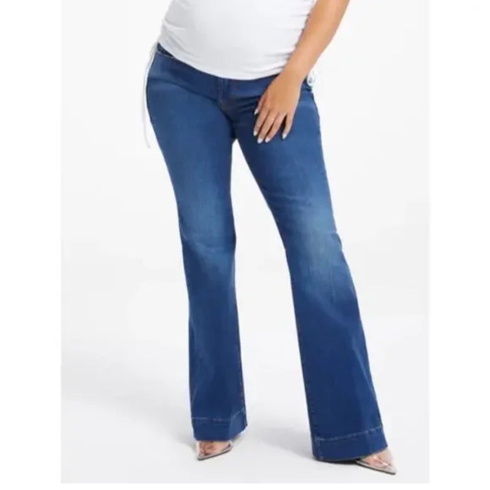 NWT Good American Maternity Good Flare Jeans - Picture 2 of 13
